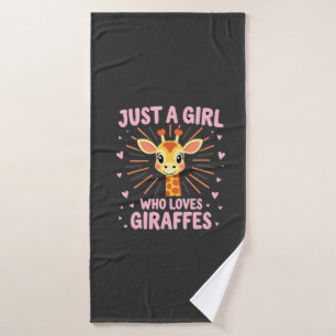 Funny Giraffe Design For Women Girls Safari Giraff Bath Towel
