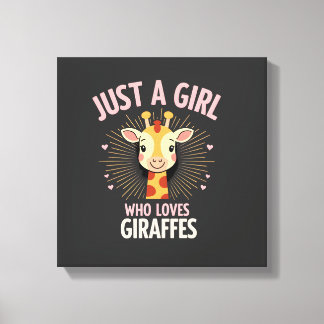 Funny Giraffe Design For Women Girls Safari Giraff Canvas Print