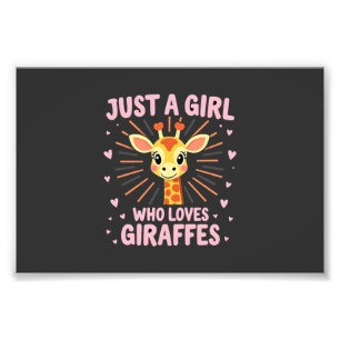 Funny Giraffe Design For Women Girls Safari Giraff Photo Print