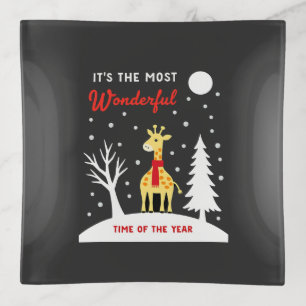 Funny Giraffe Design For Women Girls Safari Giraff Trinket Tray