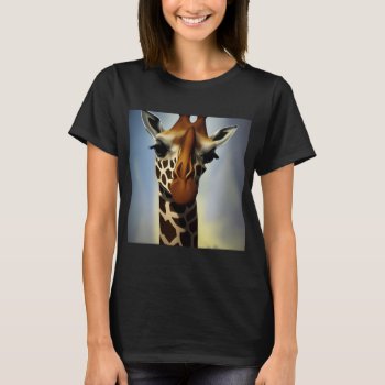 Funny Giraffe Face Cool Art T-shirt by inspirationrocks at Zazzle