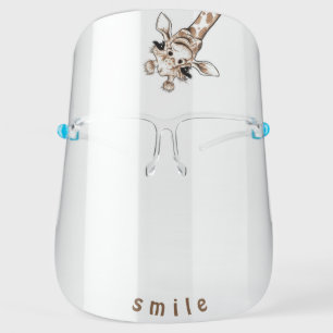 Funny Giraffe Face Shield Smile - Add Your Text