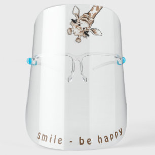 Funny Giraffe Face Shield - Smile - Add Your Text