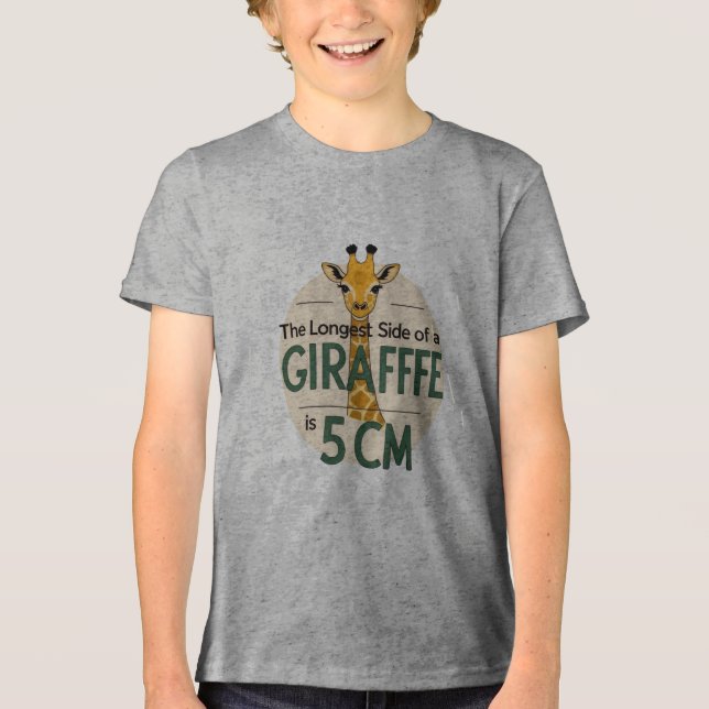 Funny Giraffe Fact T-Shirt Tri-Blend Shirt (Front)