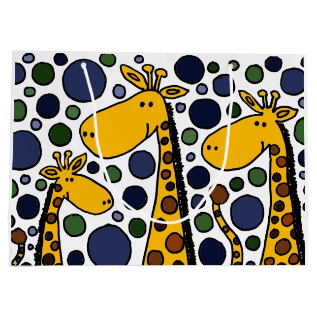 Funny Giraffe Family Abstract Gift Bag (Back)