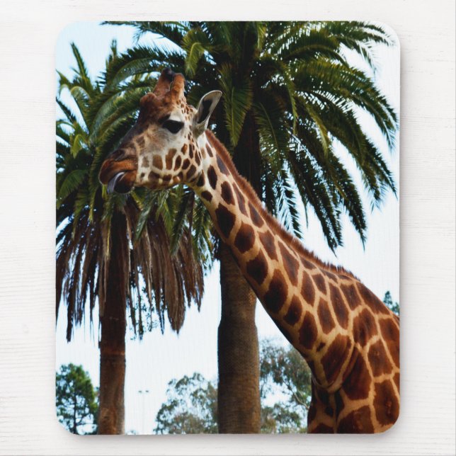 Funny Giraffe Giving A Raspberry, Mouse Pad (Front)