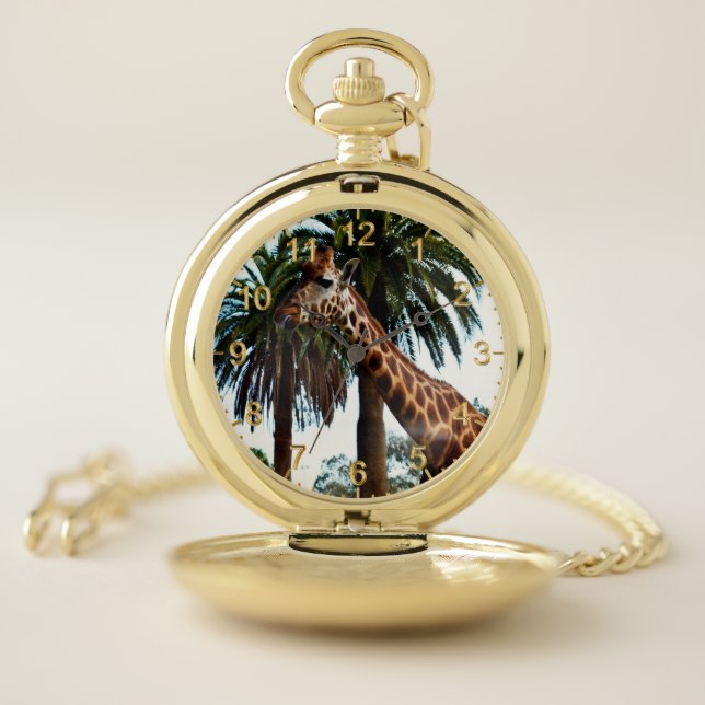 Funny Giraffe Giving A Raspberry, Pocket Watch (Inside)