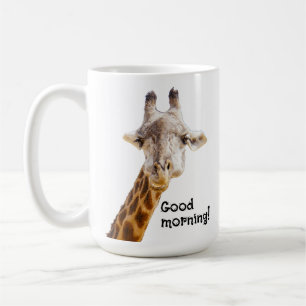 Funny Giraffe Good Morning Greeting Wildlife Coffee Mug