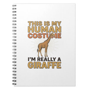 Funny Giraffe Human Costume Vintage Engraving Shir Notebook