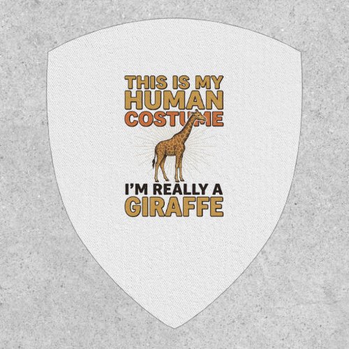 Funny Giraffe Human Costume Vintage Engraving Shir Patch