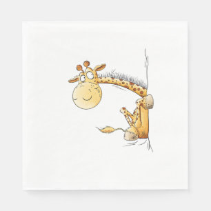 Funny Giraffe I Cute Cartoon Wild Animal Lover Fun Napkins