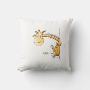 Funny Giraffe I Cute Cartoon Wild Animal Lover Fun Throw Pillow
