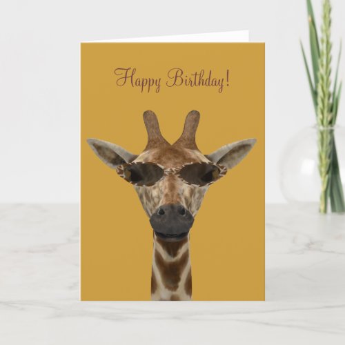 Funny Giraffe Incognito With Trendy Sunglasses Card