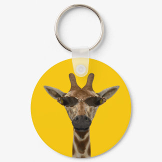 Funny Giraffe Incognito With Trendy Sunglasses Keychain