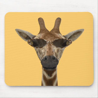 Funny Giraffe Incognito With Trendy Sunglasses Mouse Pad