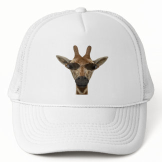 Funny Giraffe Incognito With Trendy Sunglasses Trucker Hat