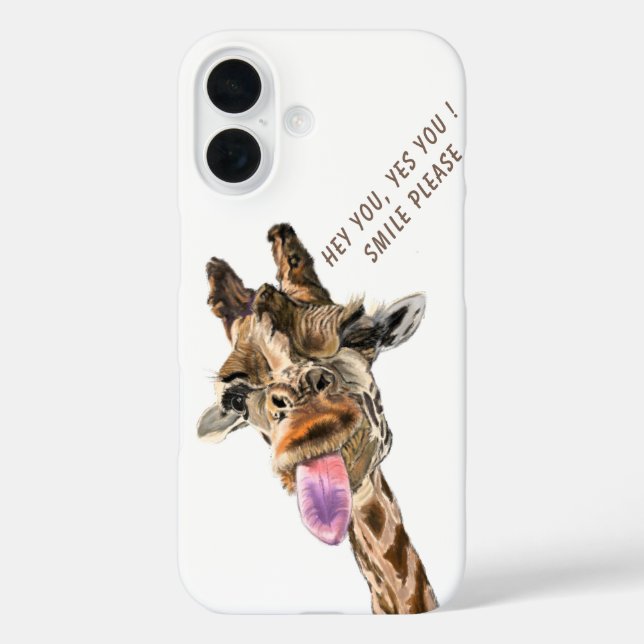 Funny Giraffe iPhone Case - Custom Text (Back)