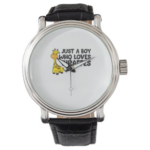 Funny Giraffe Just a Boy Who Loves Giraffes Watch