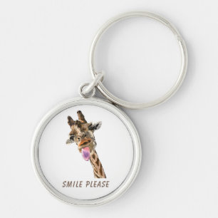 Funny Giraffe Keychain - Smile