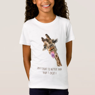 Funny Giraffe Kid's T-Shirt with Playful Text