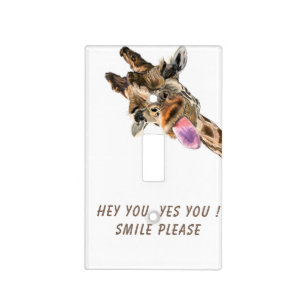 Funny Giraffe Light Switch Cover - Custom Text