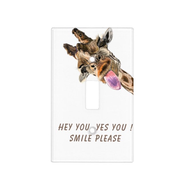 Funny Giraffe Light Switch Cover - Custom Text (Front)
