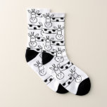 Funny Giraffe Line Drawing Doodles Quirky Socks at Zazzle
