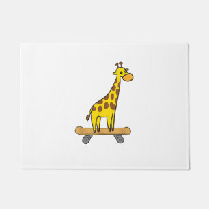 Funny Giraffe Lover Giraffe Skateboard Doormat