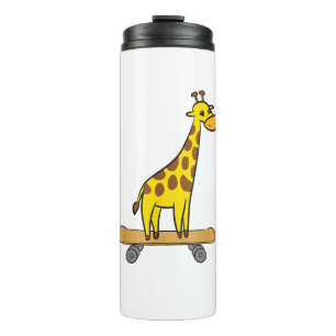 Funny Giraffe Lover Giraffe Skateboard Thermal Tumbler