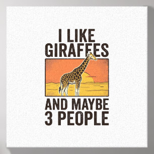 Funny Giraffe Lover Vintage Engraving Shirt Design Canvas Photo Tile
