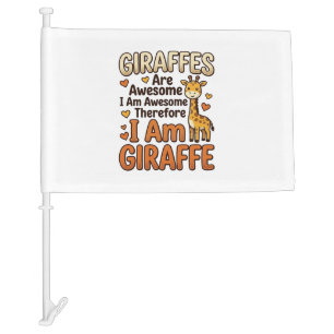 Funny Giraffe Lover Vintage Engraving Shirt Design Car Flag