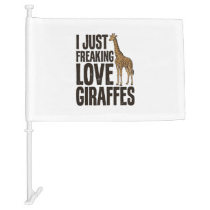 Funny Giraffe Lover Vintage Engraving Shirt Design Car Flag