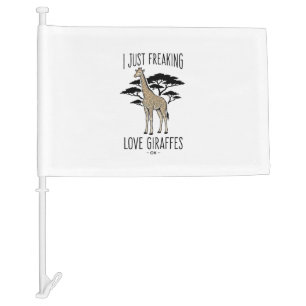 Funny Giraffe Lover Vintage Engraving Shirt Design Car Flag