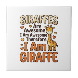 Funny Giraffe Lover Vintage Engraving Shirt Design Ceramic Tile
