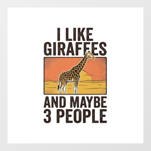 Funny Giraffe Lover Vintage Engraving Shirt Design Floor Decals
