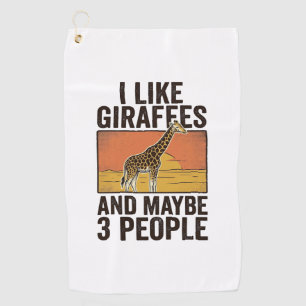 Funny Giraffe Lover Vintage Engraving Shirt Design Golf Towel