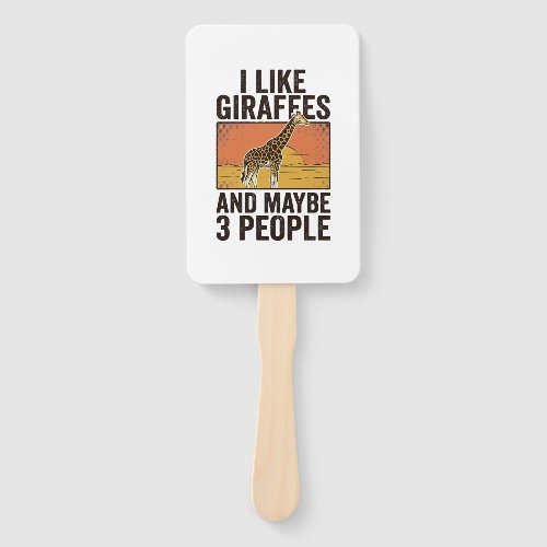 Funny Giraffe Lover Vintage Engraving Shirt Design Hand Fan