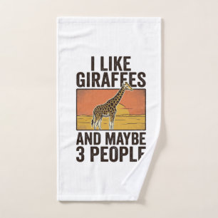 Funny Giraffe Lover Vintage Engraving Shirt Design Hand Towel