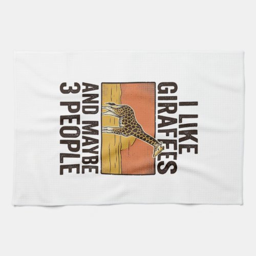 Funny Giraffe Lover Vintage Engraving Shirt Design Kitchen Towel