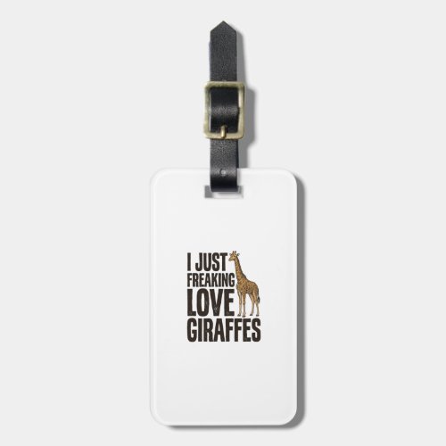 Funny Giraffe Lover Vintage Engraving Shirt Design Luggage Tag