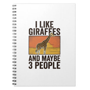Funny Giraffe Lover Vintage Engraving Shirt Design Notebook