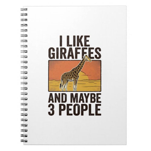 Funny Giraffe Lover Vintage Engraving Shirt Design Notebook