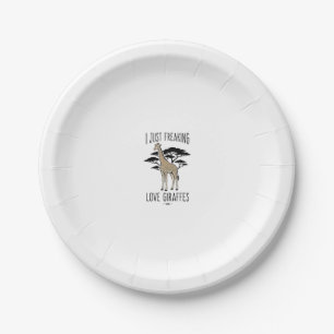Funny Giraffe Lover Vintage Engraving Shirt Design Paper Plates