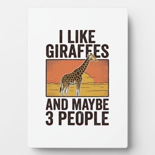 Funny Giraffe Lover Vintage Engraving Shirt Design Plaque