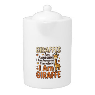 Funny Giraffe Lover Vintage Engraving Shirt Design Teapot