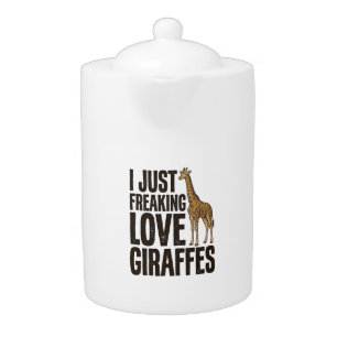 Funny Giraffe Lover Vintage Engraving Shirt Design Teapot