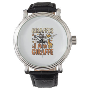 Funny Giraffe Lover Vintage Engraving Shirt Design Watch