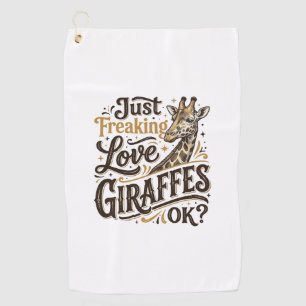 Funny Giraffe Lover Vintage Typography Shirt Desig Golf Towel