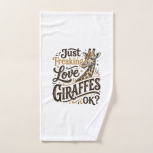 Funny Giraffe Lover Vintage Typography Shirt Desig Hand Towel