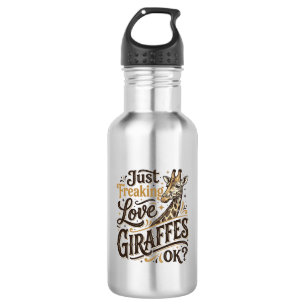 Funny Giraffe Lover Vintage Typography Shirt Desig Stainless Steel Water Bottle
